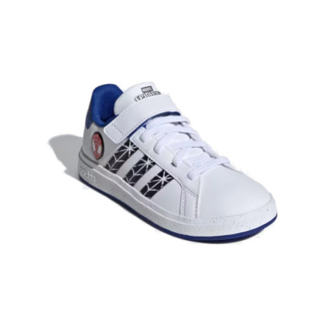 Chlapčenská rekreačná obuv ADIDAS Marvel Spider-Man Grand Court white core black royal blue