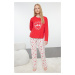 Trendyol Red 100% Cotton Christmas Themed Knitted Pajama Set