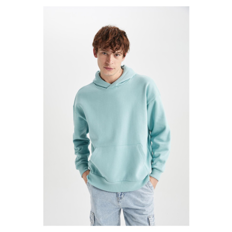 DEFACTO Oversize Fit Hooded Kangaroo Pocket Soft Fluffy Inner Sweatshirt