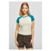 Women's Organic Stretch Short Retro Baseball T-Shirt Softseagrass/Watergreen