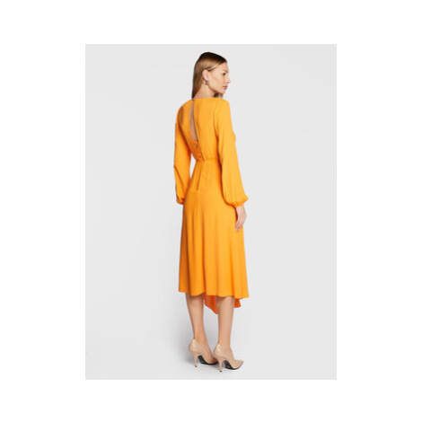 Patrizia Pepe Koktejlové šaty 2A2486/A8I1-R760 Oranžová Regular Fit