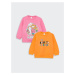 LC Waikiki Crew Neck Long Sleeve Printed Baby Girl Sweatshirt 2 Pack