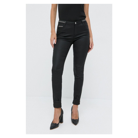 Nohavice Morgan PALONA čierna farba, priliehavé, stredne vysoký pás, PALONA