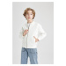 DEFACTO Boys College Collar Zipper Closure Double Pocket Seasonal Light Bomber Cardigan