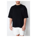 Trendyol Black Oversize/Wide-Fit Mystic Printed 100% Cotton Short Sleeve T-Shirt