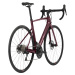 Dámsky cestný bicykel EDR karbónový rám a kotúčové brzdy Shimano 105 bordový