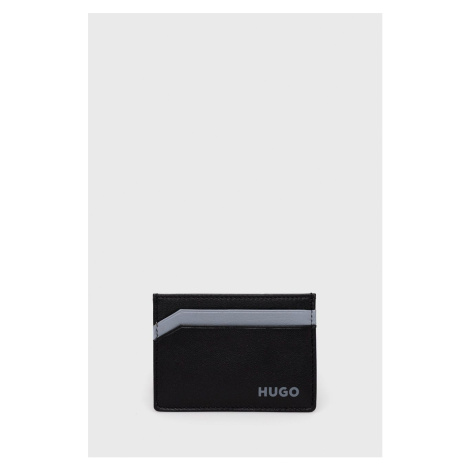 Kožené puzdro na karty HUGO pánsky,čierna farba,50470746 Hugo Boss