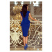 Elegantní dámské midi šaty v chrpové barvě s volánkem model 6356836 XXL - numoco