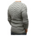 Pánsky vzorovaný sivý sveter wx1212
