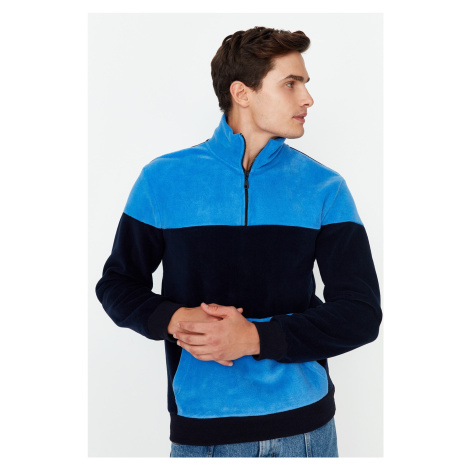 Trendyol Navy Blue Men's Regular/Regular Cut, Zippered Standing Collar Keeps You Warm, Thermal T