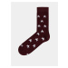 Vínové vzorované ponožky Fusakle Hviezda čoko