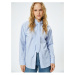 Koton Oversize Poplin Shirt Foulard Collar Buttoned Long Sleeve