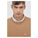Vlnený sveter Manuel Ritz pánsky, hnedá farba, tenký,