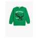 Koton Sweatshirt Dinosaur Printed Crew Neck Long Sleeve Raised