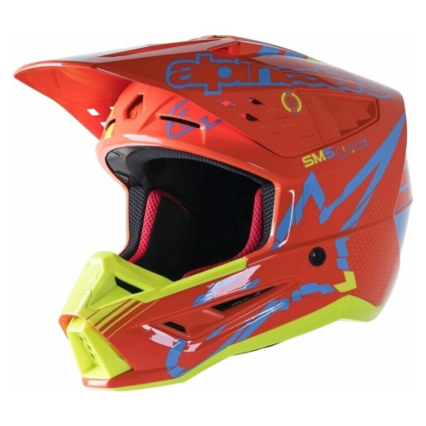 Alpinestars S-M5 Action Helmet Orange Fluorescent/Cyan/Yellow Fluorescent/Glossy Prilba
