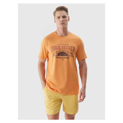 Men's T-shirt with 4F print - orange