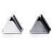 Nepravý piercing do ucha z ocele 316L - hladké trojuholníky, rôzne farby - Farba piercing: Strie