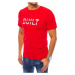 Červené módne tričko s reflexnou potlačou pre pánov