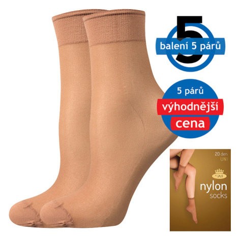 Lady B Nylon 20 Den Silonové ponožky - 6 x 5 párov BM000000615800100360 golden UNI