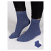 Yoclub Kids's Girls' Socks Plain With Silver Thread 3-Pack SKA-0025G-1800 Navy Blue