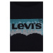 Detské tričko s dlhým rukávom Levi's čierna farba