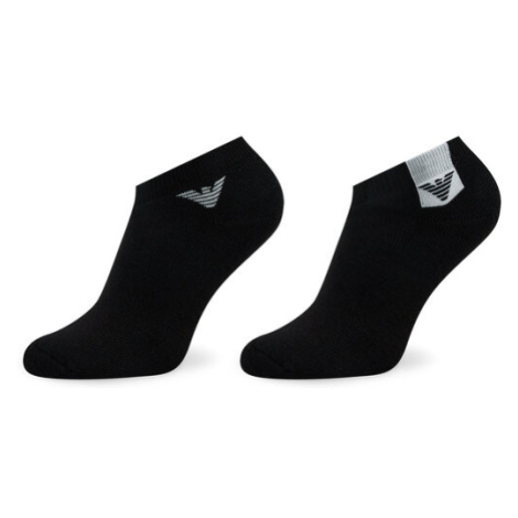 Emporio Armani Súprava 2 párov členkových pánskych ponožiek 306208 3R378 00020 Čierna