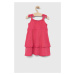 Dievčenské šaty Birba&Trybeyond ružová farba, mini, áčkový strih