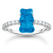 Thomas Sabo TR2459-052-1-52 Silver prstýnek with blue gold bear and zirconia