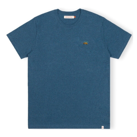 Revolution  T-Shirt Regular 1284 2CV - Dustblue  Tričká a polokošele Modrá
