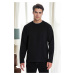 40222 Dewberry Double Crew Neck Mens Sweatshirt-BLACK