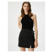 Koton Mini-Skirt with Belt Detailed with a Slit