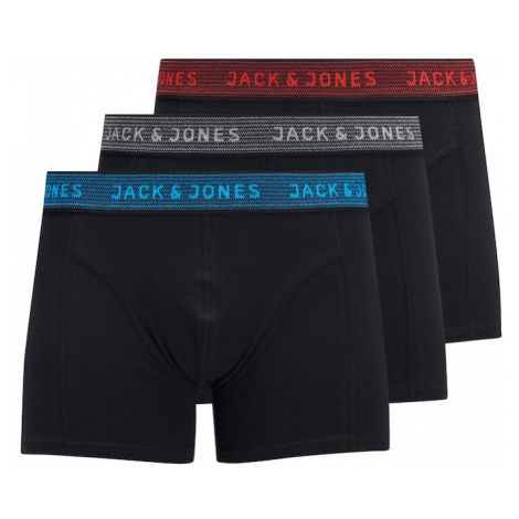 JACK & JONES Boxerky  modrá / sivá / červená / čierna