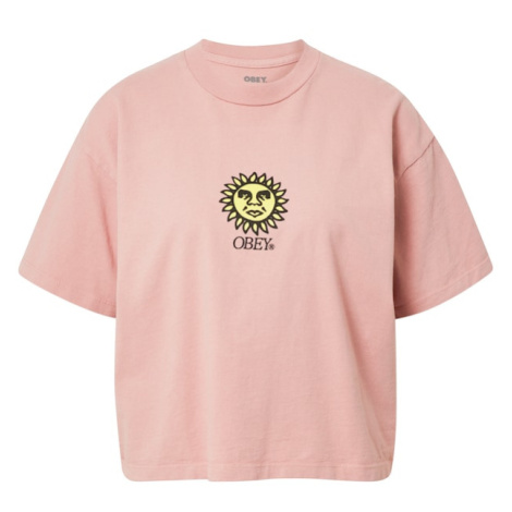 Obey Tričko ' Sunshine'  žltá / ružová / čierna
