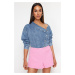 Trendyol Pink Pocket Detailed High Waist Denim Shorts