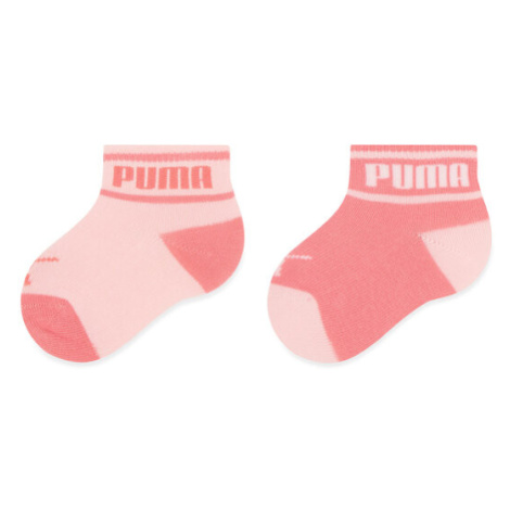 Puma Súprava 2 párov vysokých detských ponožiek Baby Wording Sock 2P 935479 Ružová