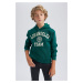 DEFACTO Boy Printed Hooded Thick Sweatshirt