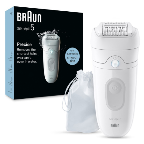 Braun Silk-épil 5, Epilátor na Jednoduché Odstraňovanie Chĺpkov, 5-011, Biela/Sivá