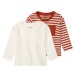 lupilu® Chlapčenské tričko s dlhým rukávom pre bábätká BIO, 2 kusy (pruhy/červená/biela )