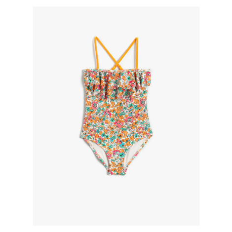 Koton Swimsuit Floral Printed Ruffled