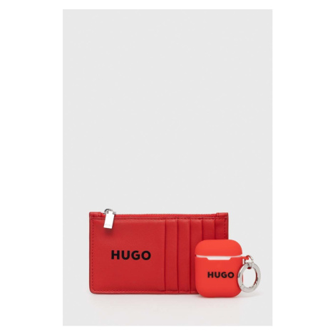 Peňaženka a puzdro na airpody HUGO dámsky, červená farba Hugo Boss