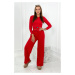 Cotton ensemble ribbed blouse + red trousers