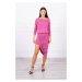 Asymmetrical dress, 3/4 sleeve pink