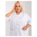 White casual cotton blouse plus size