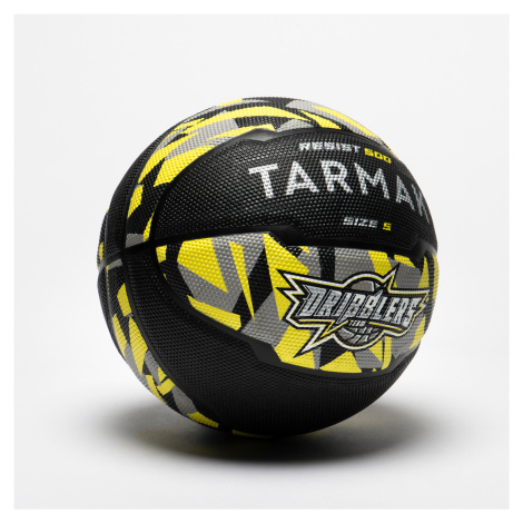 Basketbalová lopta veľkosti 5 - R500 čierno-sivo-žltá TARMAK
