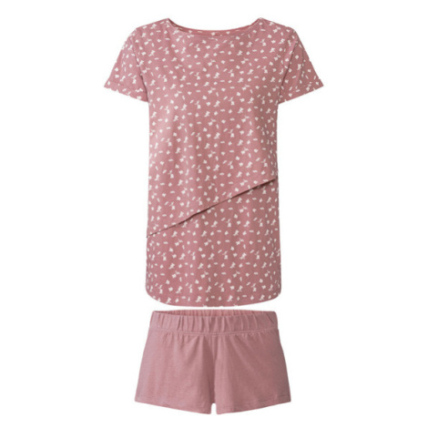 esmara® Dámske krátke pyžamo s otvorom na dojčenie (bledoružová)