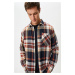 Koton Men's Navy Blue Checked Shirt