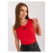 Red Casual Striped Women's Top