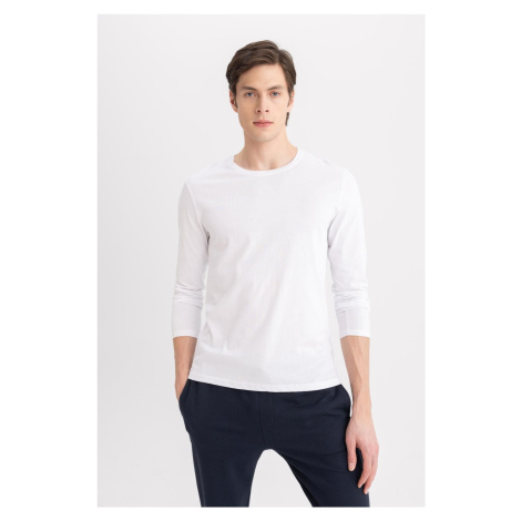 DEFACTO Slim Fit Crew Neck Long Sleeve Basic Pajama Top