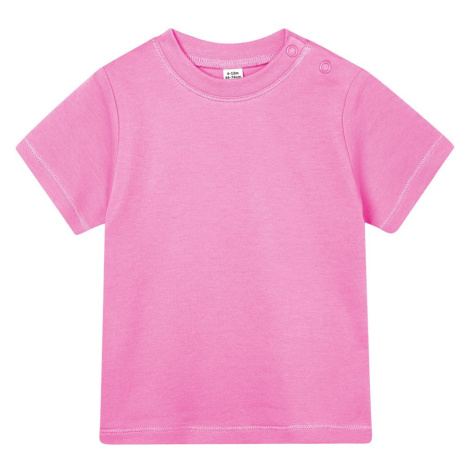 Babybugz Jednofarebné dojčenské tričko - Bubble gum ružová