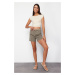 Trendyol Khaki 100% Tencel™ Pleated Denim Shorts